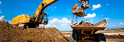 Excavator and Dump truck