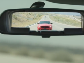 car in rearview mirror